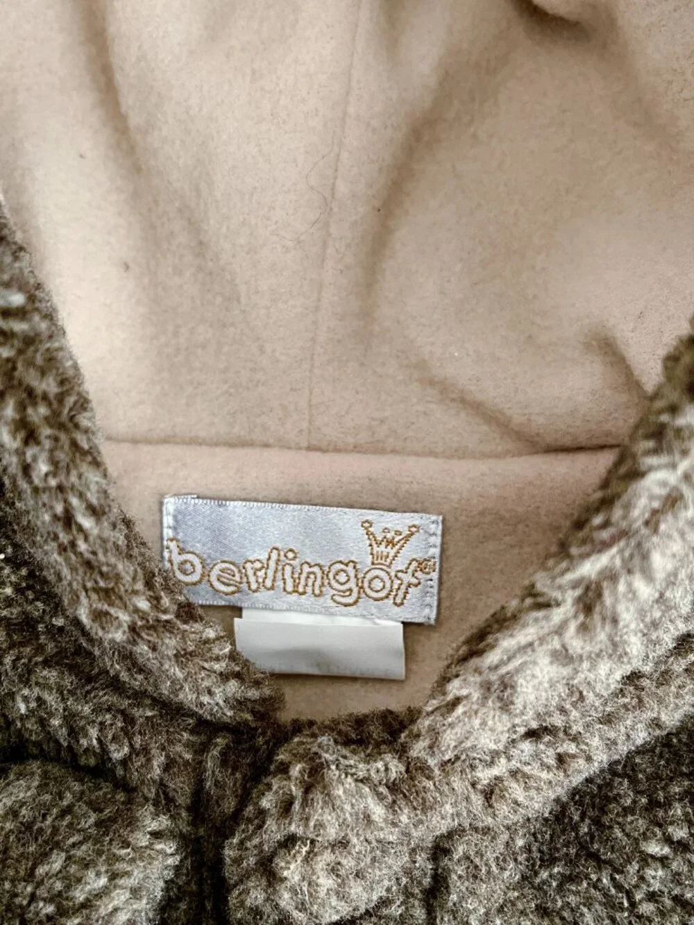 Toddler Coat, Brown Tan Sheep Theme Hooded Jacket, Size 2 Made in France, NWT